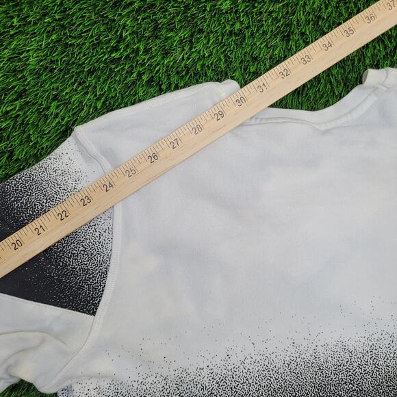 NIKE Air Swoosh Sweatshirt Womens L 22x22 Black White Ombre - Picture 3 of 16